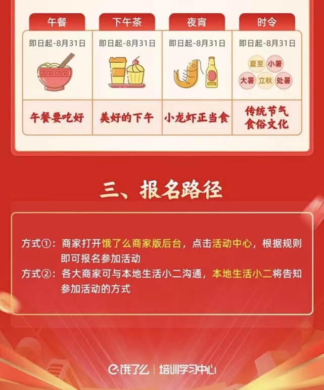 饿了么将开展夏季营销活动，公布5大商家权益