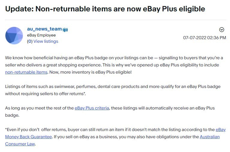 eBay澳大利亚2022财年营收达7420万美元